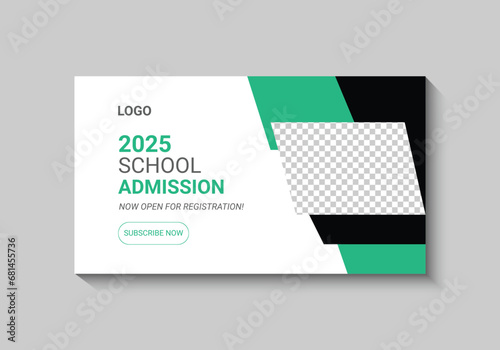 flat design school admission web banner