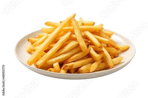 Neatly Arranged French Fries on transparent background