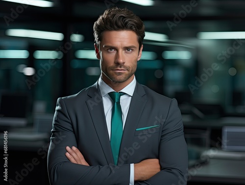 Confident Businessman with Arms Crossed © Custom Media