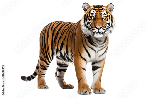 Prowls with the Tiger Isolated on transparent background. Generative Ai