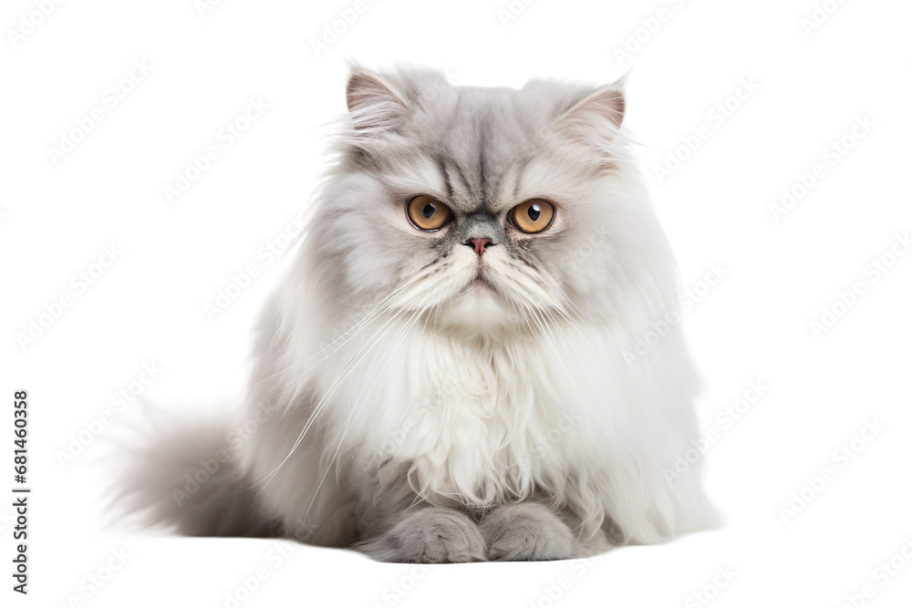 Majestic Pose of Persian Cat on transparent background