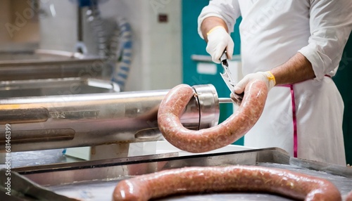Gourmet sausage production a delicious industry photo