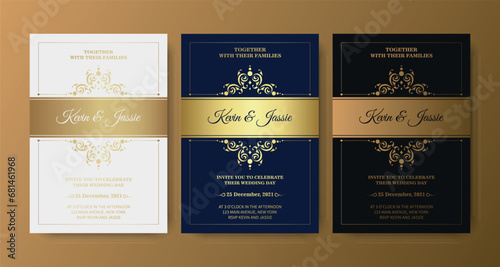 Photography Elegant wedding invitation with pattern motif