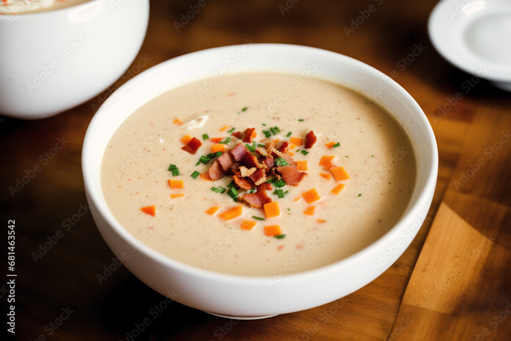 Soup. Pumpkin soup with cream and parsley. Creamy tomato soup. Chicken noodle soup. Generative AI Soup. Pumpkin soup with cream and parsley. Creamy tomato soup. Chicken noodle soup. Generative AI
