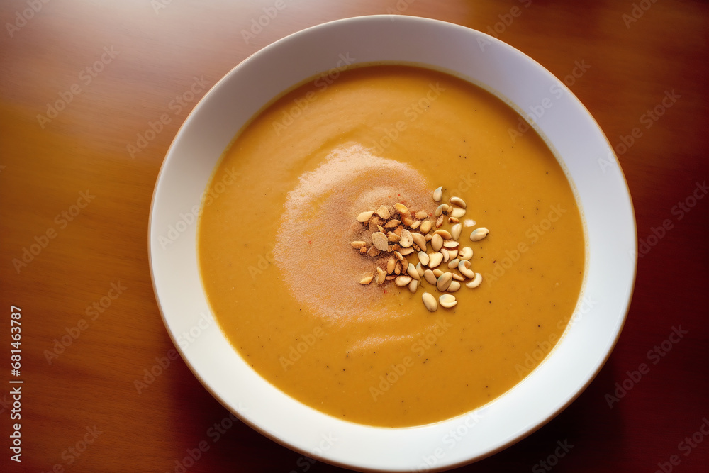 Soup. Pumpkin soup with cream and parsley. Creamy tomato soup. Chicken noodle soup. Generative AI Soup. Pumpkin soup with cream and parsley. Creamy tomato soup. Chicken noodle soup. Generative AI