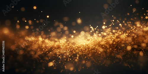 Bouncing and exploding glowing golden particles. Looping, gold particle motion background Generative Ai