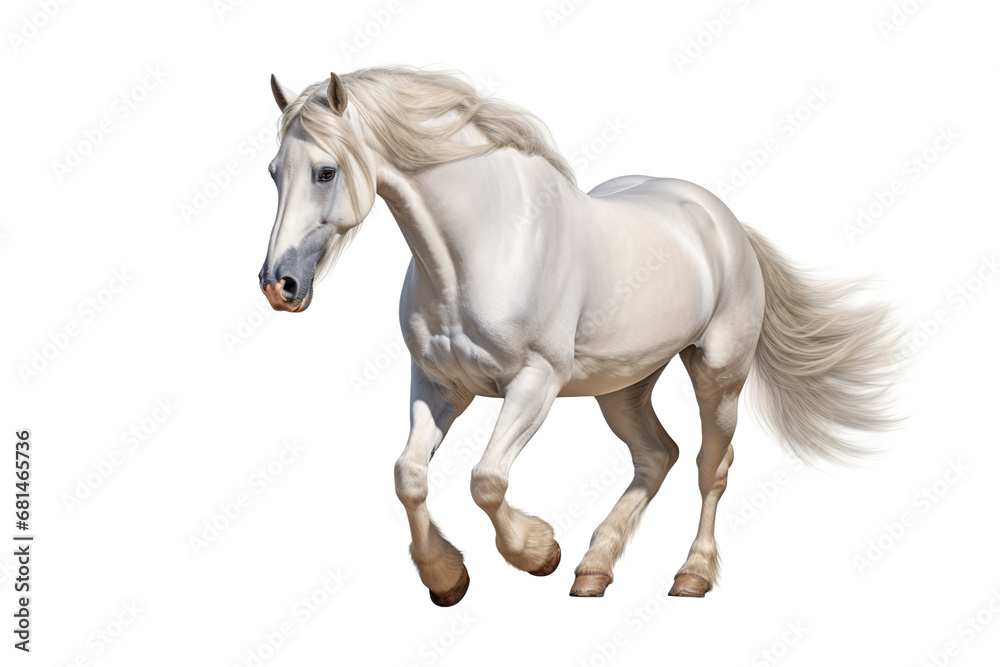 Obraz premium Image of white horse on white background. Farm animals., Mammals.