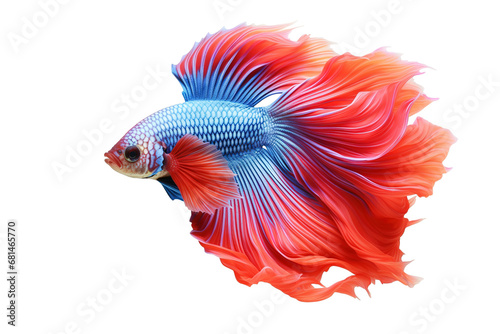 Image of of betta fish with colorful on white background. Fishs., Pet., Animals. © yod67