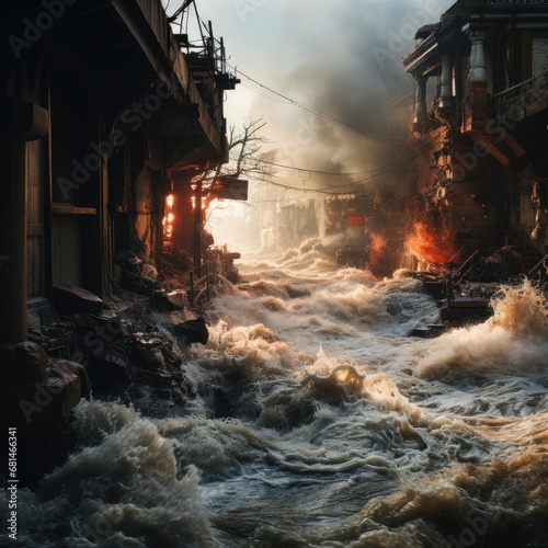 Harrowing scenes of large river floods and devastating floods