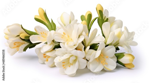A bunch of white flowers on a white surface