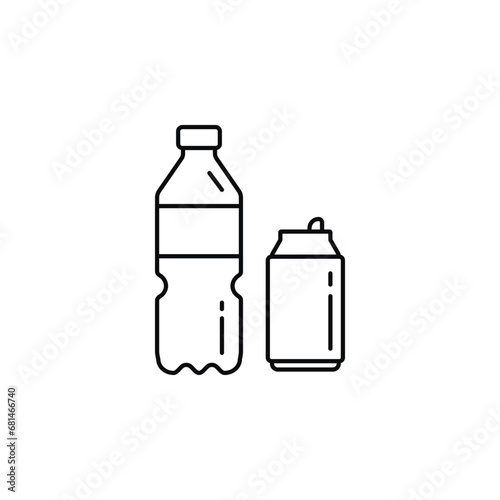 Bottle line icon, logo isolated on white background