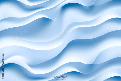 Minimal Abstarct Dynamic textured background design in 3D style with light blue color. Vector illustration.
