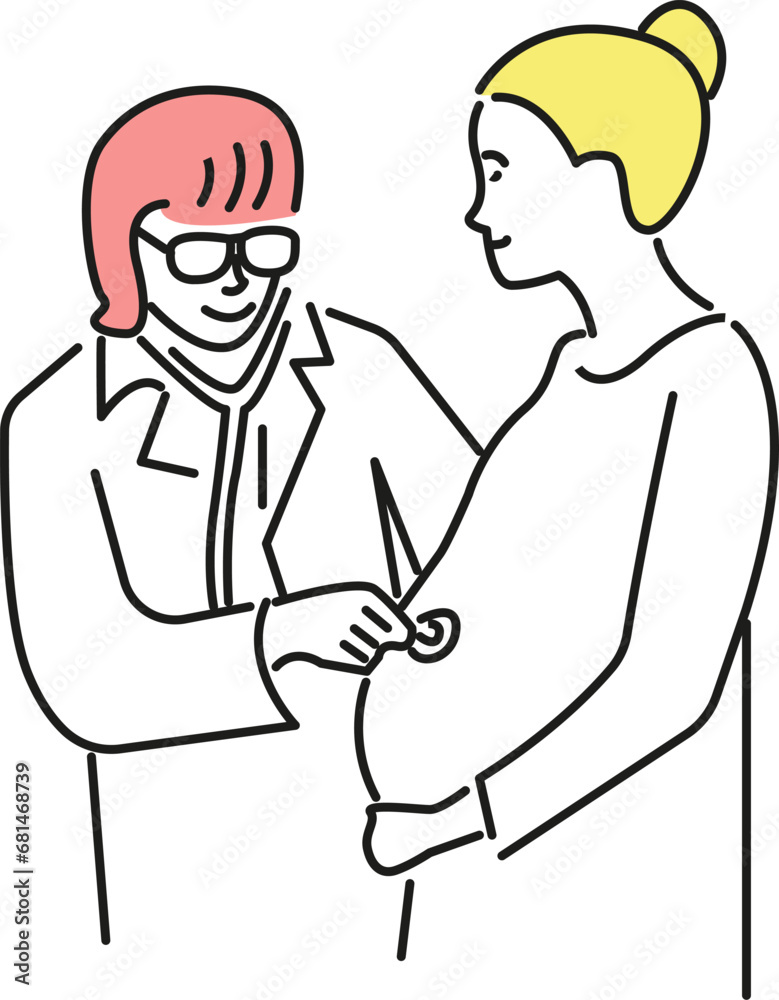 doctor examining a pregnant woman