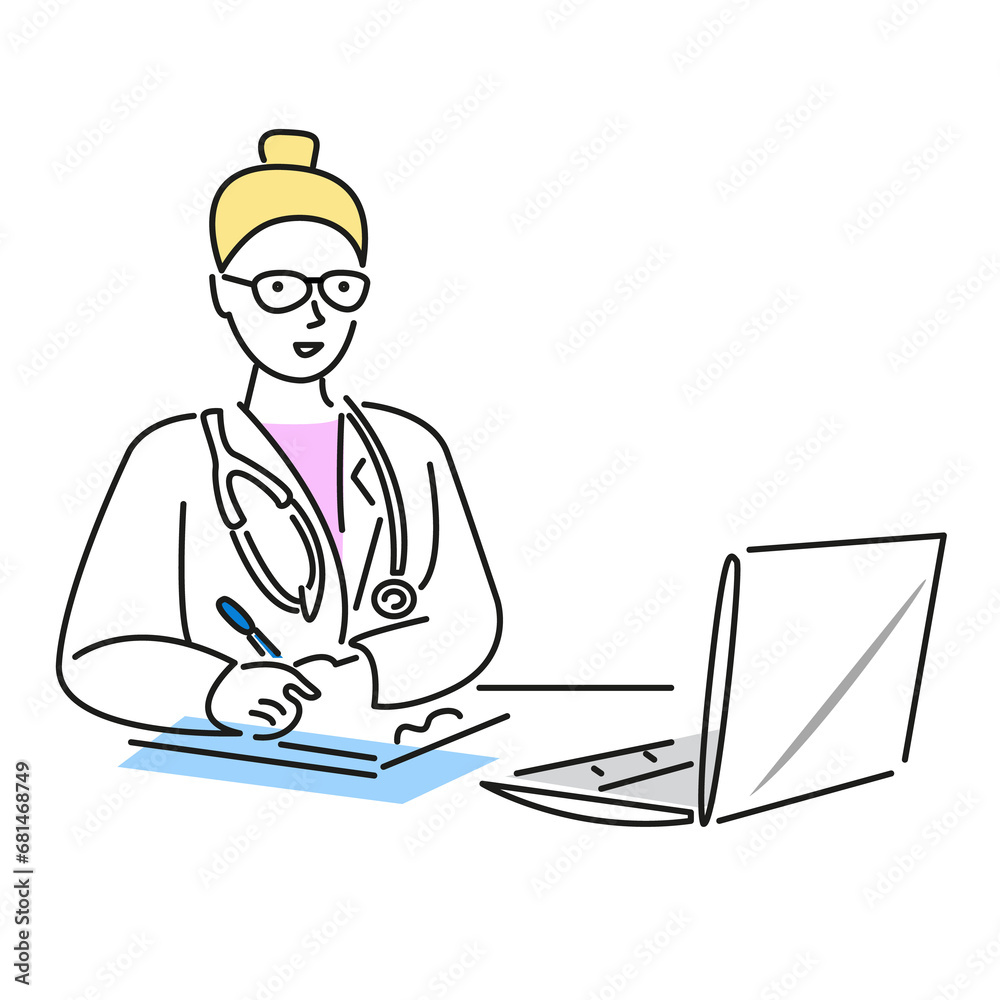 female doctor fills out a medical history female doctor fills out a medical history