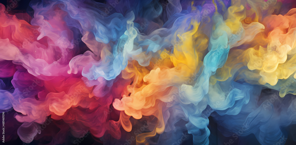 abstract smoke color explosion seamless pattern, watercolor
