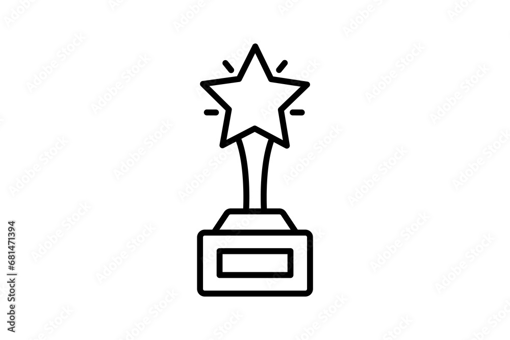 excellence icon. trophy with stars. icon related to core values. line icon style. simple vector design editable excellence icon. trophy with stars. icon related to core values. line icon style. simple vector design editable