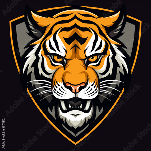 Fototapeta Naklejka Na Ścianę i Meble -  Tiger head sport team mascot logo vector