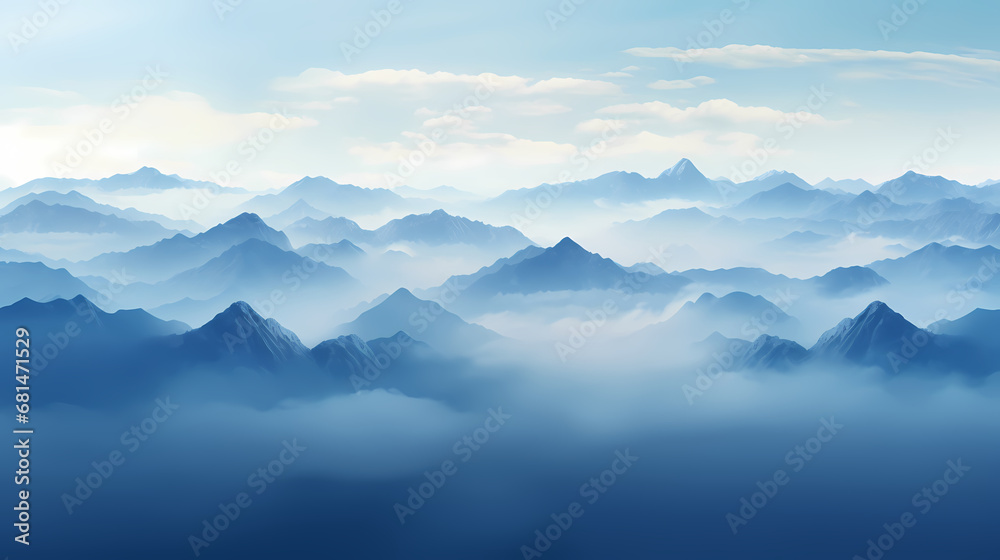 Blue mountains abstract background poster web page PPT, abstract art background Blue mountains abstract background poster web page PPT, abstract art background