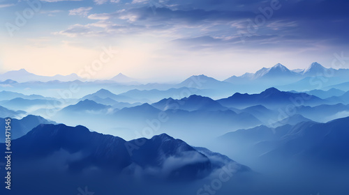 Blue mountains abstract background poster web page PPT, abstract art background © jiejie