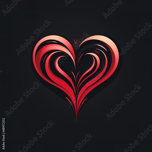 Creative abstract red heart logo