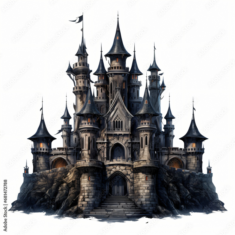 Dark Castle isolated on white background