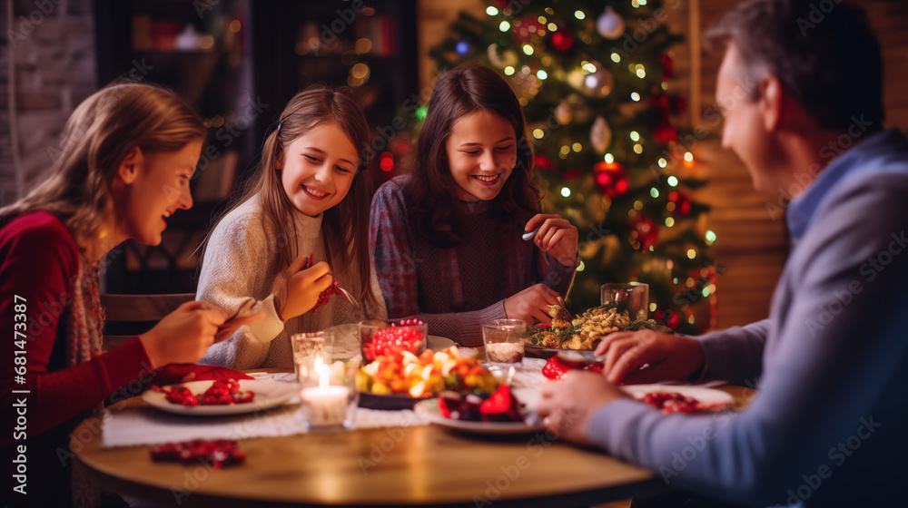 Festive Family Dinner: Christmas Joy at Home