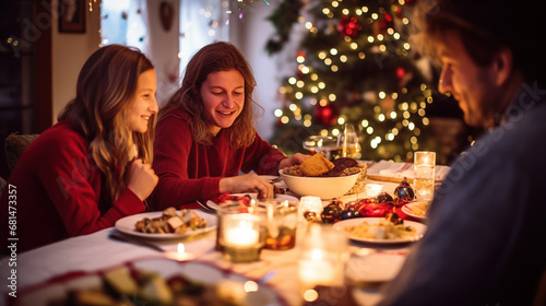 Cozy Christmas Family Dinner © Fxquadro