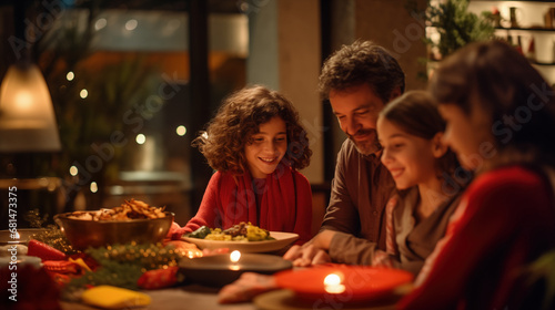 Festive Family Dinner: Christmas Joy at Home