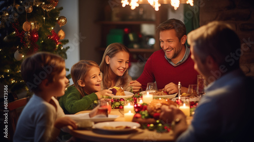 Festive Family Dinner: Christmas Joy at Home