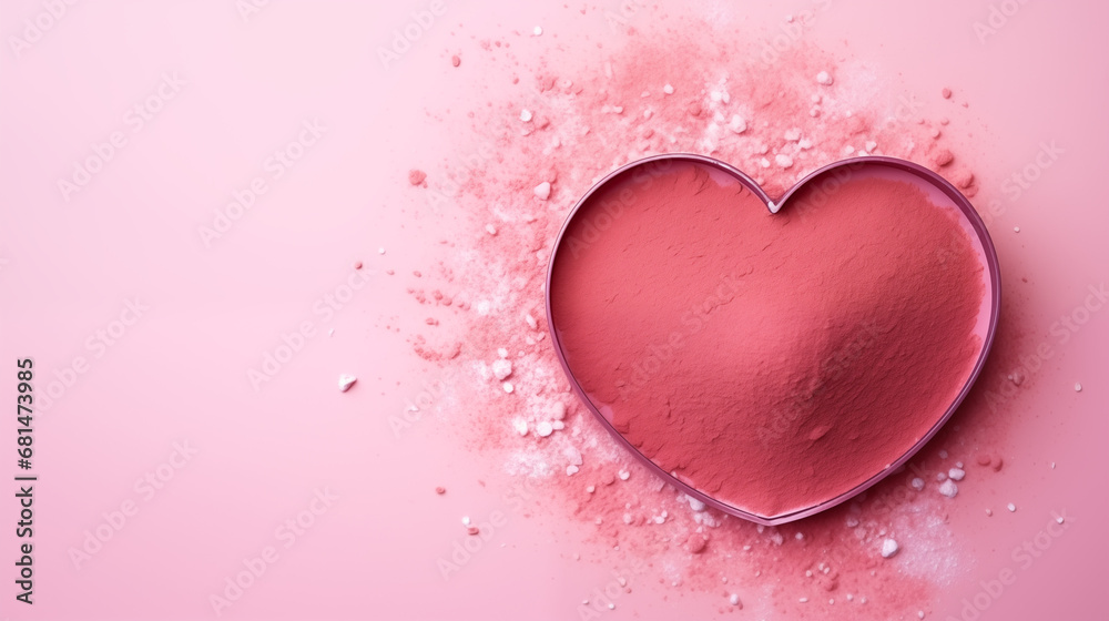 Walentynkowe pudrowe pastelowe tło dla zakochanych par - miłość w powietrzu pełna serc.  Wzór do projektu baneru - obrazy, fototapety, plakaty 