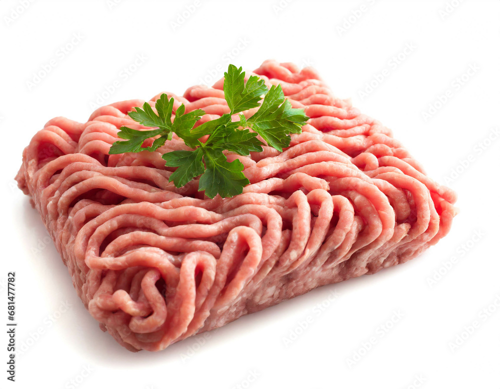 raw minced meat isolated on white background, cutout raw minced meat isolated on white background, cutout