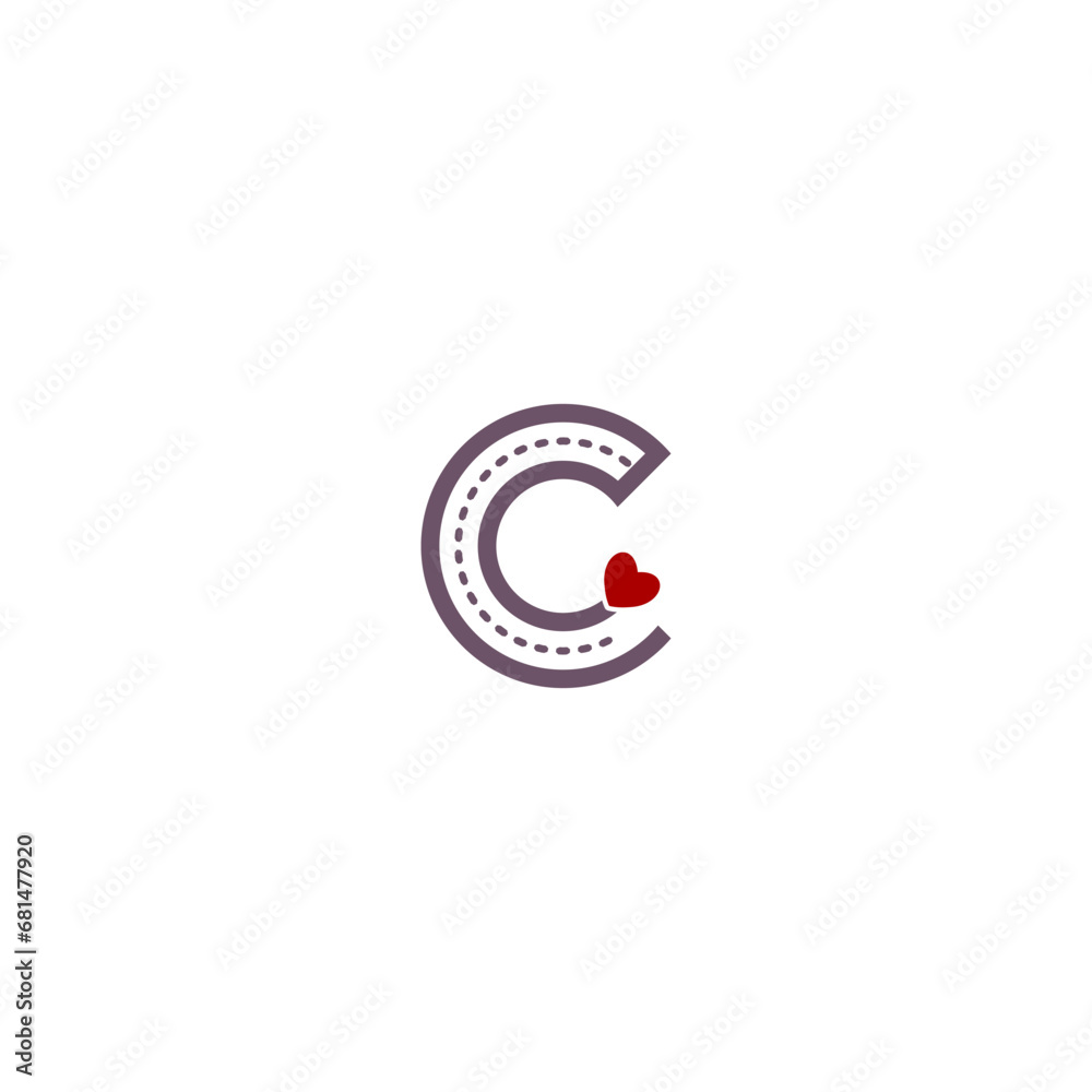 Transport Logo On Letter C Template isolated on white background Transport Logo On Letter C Template isolated on white background