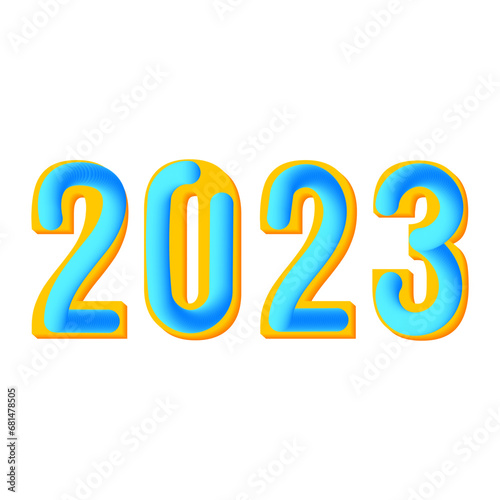 2023 Happy New Year Text Typography Design 3d embossed Vector Illustration