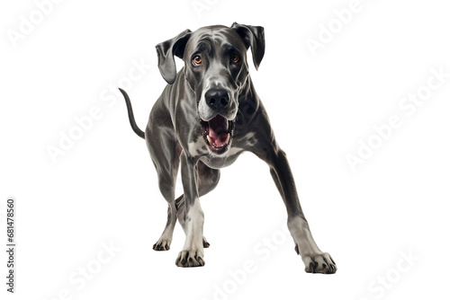 Great Dane in a Playful Stance on transparent background