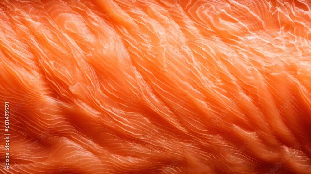 Close-up of raw fresh salmon sashimi structure. Food fish background. Generative AI Close-up of raw fresh salmon sashimi structure. Food fish background. Generative AI