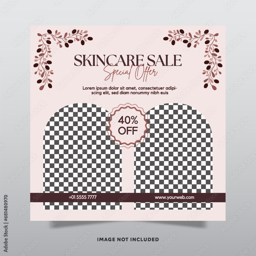 Beauty Product Social Media Post Promo Minimalist Style Vector Template Beauty Product Social Media Post Promo Minimalist Style Vector Template