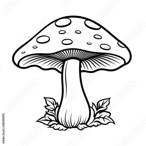 Cute cartoon mushroom for kids coloring book