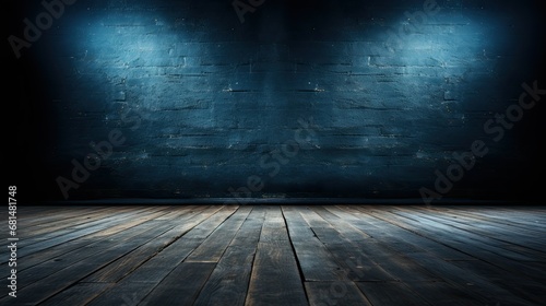 Dark Burlap Floor with Blue Spotlight Background
