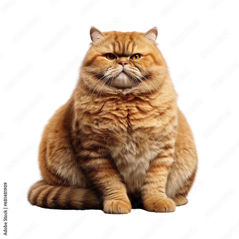Fat cat isolated on white background
