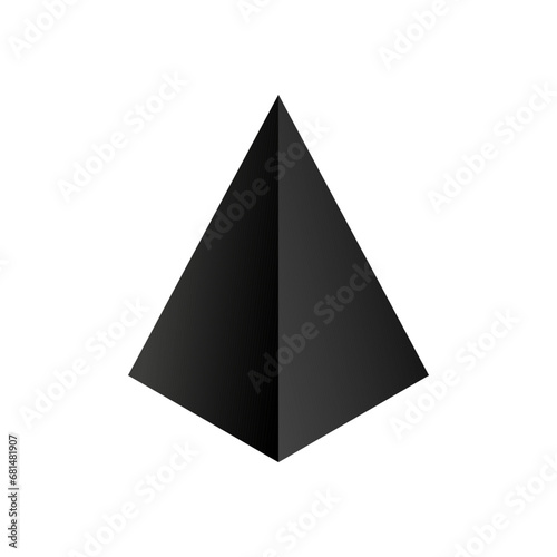 Vector square pyramid with gradients and shadow for game, icon, package design, logo, mobile, ui, web, education. 3d pyramid on a white background. Geometric figures for your design.