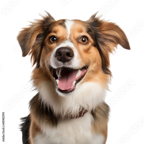 Portrait of happy dog isolated ​​on white background