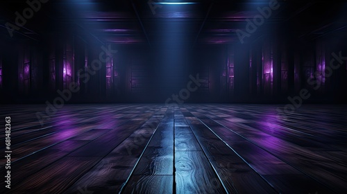 Dark Ebony Floor with Purple Spotlight Background