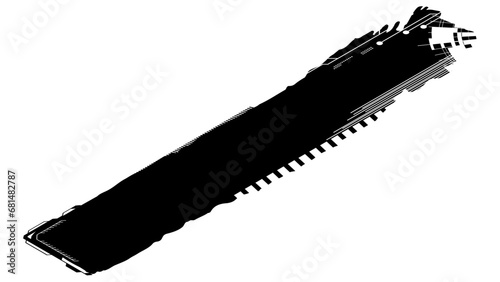 Isometric rectangular design element silhouette in tech style isolated on white. Long tech plate with copy space. Vector clipart.