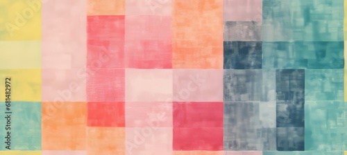 Abstract square pattern fabric texture background. Generative AI technology. 
