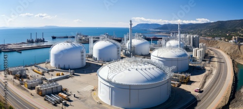 LNG Liquified Natural Gas terminal. Generative AI technology.
 photo