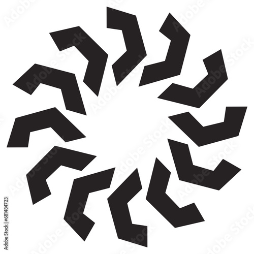 Black Abstract Geometric Brutal Vector Shapes