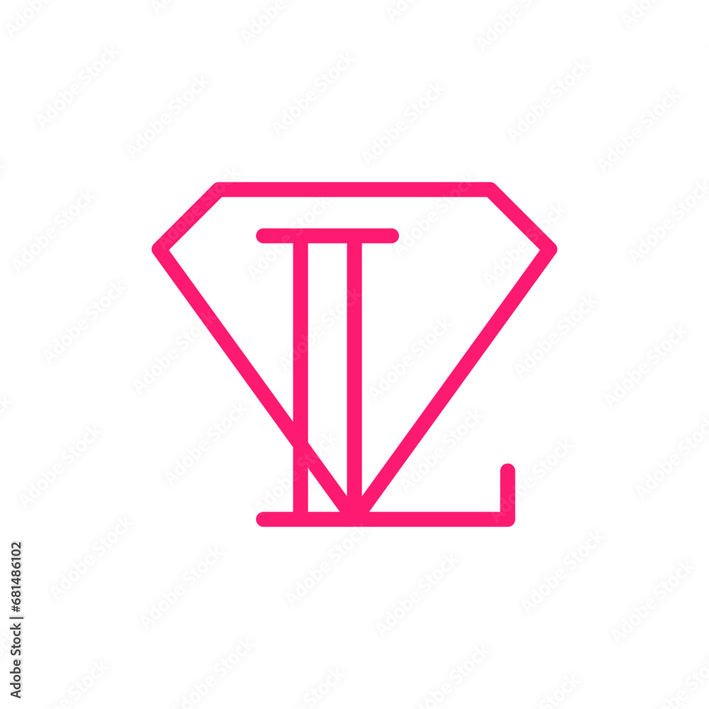 initial Letter L Diamond Logo Concept icon sign symbol Element Design Line Art Style. Jewellery, Jewelry, Gem Logotype. Vector illustration template initial Letter L Diamond Logo Concept icon sign symbol Element Design Line Art Style. Jewellery, Jewelry, Gem Logotype. Vector illustration template