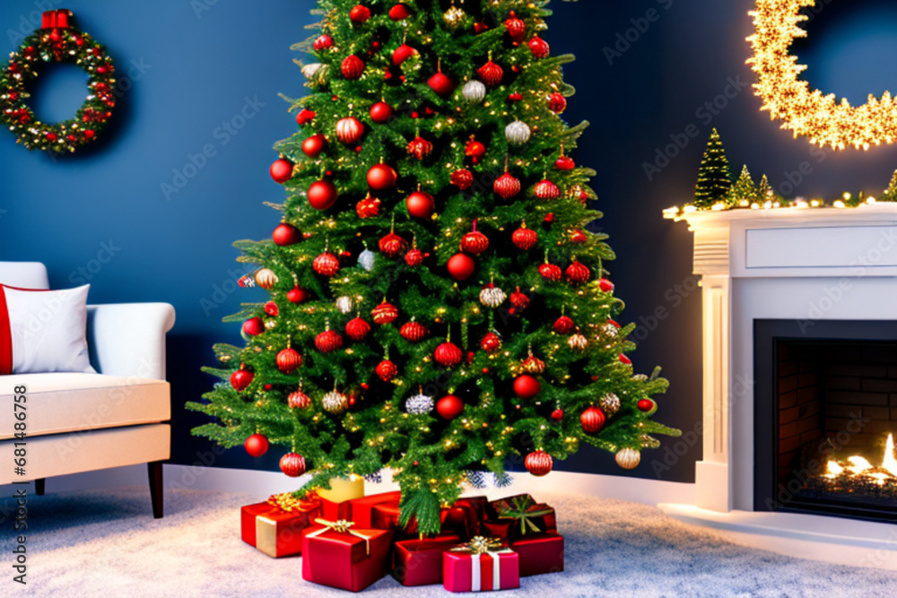 christmas tree with gifts