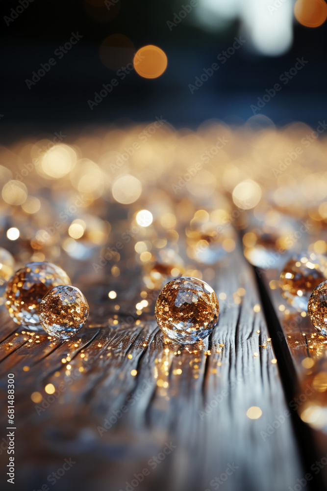 Line of glitter on wooden floor cartoon style. AI generative Line of glitter on wooden floor cartoon style. AI generative