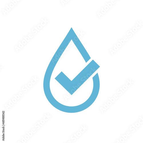Clean water drop graphic icon. Drinkable water isolated sign on white background. Water proof symbol. Vector illustration photo